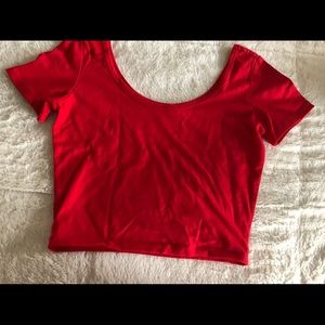 Red crop top